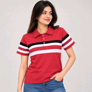 Striped Red Polo Shirt