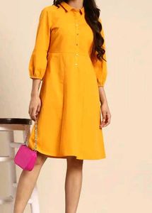 Chic Yellow Shirt Dress