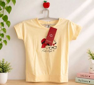 Cute Yellow Graphic T-Shirt for girls