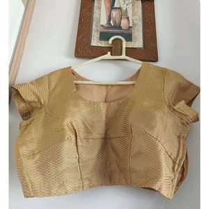 Elegant Gold Brocade Blouse