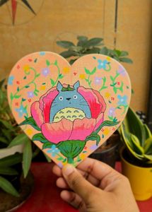 Handmade Totoro Heart Shaped Painting
