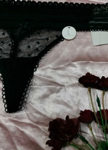 Lace Trim Polka Dot Thong