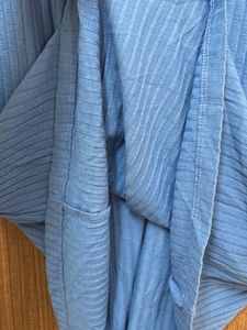 Bodycon Blue Dress With Chest Cut Design