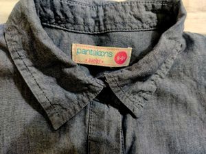 Blue Denim Button-Down Dressb girls age 8-9