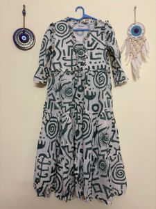 Bohemian Print Tiered Midi Dress
