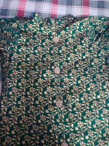 Green &amp; Gold Embroidered Outfit