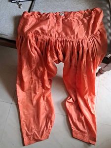 Silky Orange vibrant Patiala Salwar