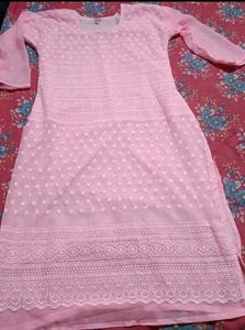 Elegant Pink Chikankari Kurta