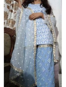 Elegant Teal Kurta Set with Dupatta