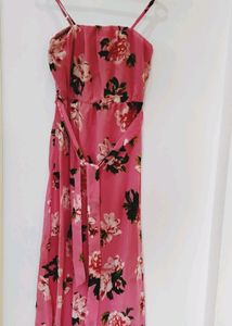 Floral Strappy Dress with Belt