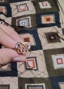Elegant Gold Ring with Ruby Accents