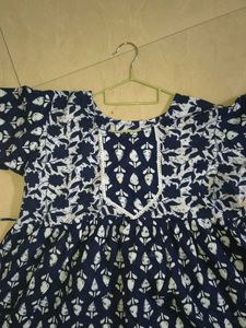 indigo Print Cotton top