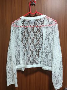 Lace Shrug White Size XL From PepTrends