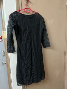 Code by Lifestyle Black Lace V-Neck Dress