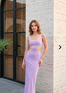 Lavender Cut-Out Maxi Dress