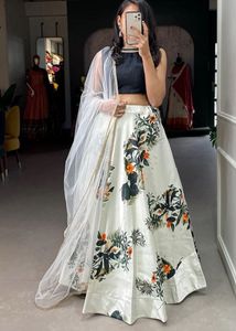 Floral Lehenga Crop Top Set