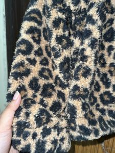 H&amp;M Leopard Print Teddy Sweatshirt