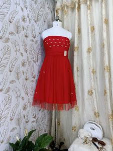 Stunning Red Strapless Ethnic Gown