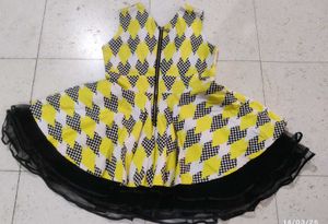 Vibrant Yellow &amp; Black Heart Print Dress