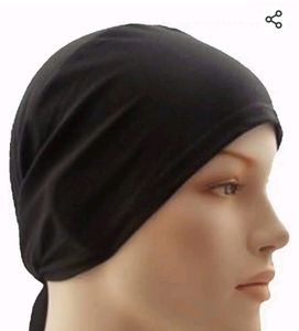 Sedra Women's Cotton Solid Underscarf Black Cap Hi