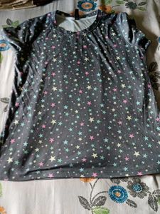 Grey Star Print T-Shirt