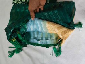Emerald Green Sequins saree