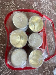 Silver Glow Ace Tray + 6 glasses