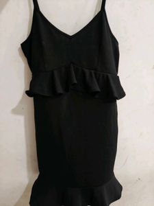 Chic Black Ruffled Mini Dress