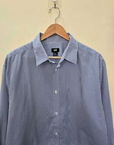 H&amp;M Striped Blue Shirt