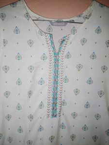 White Printed Kurta