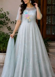 Stunning Light Blue Embroidered Gown