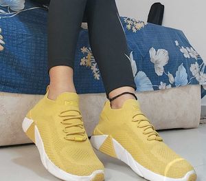 Skechers Yellow Knit Sneakers