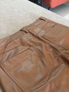 Zara Leather straight Leg Pants