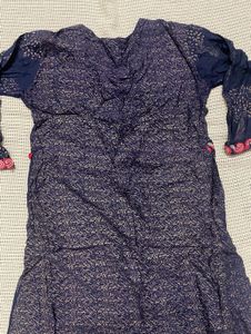 Beautiful Blue Tree Print Kurta