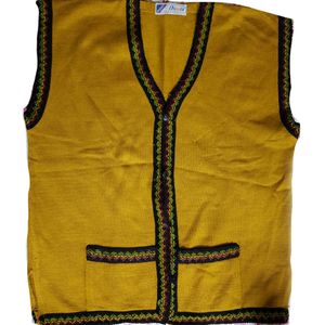 Mustard Sleeveless Cardigan