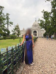 Stunning Blue Maxi Dress with Belt