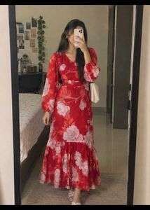 Red Floral Maxi Dress