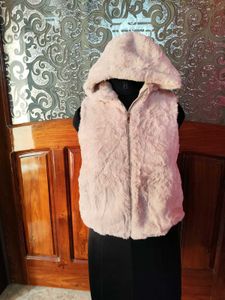 Fuzzy Hooded Fleece Vest
