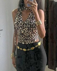 Leopard Print Halter Neck Top