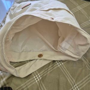 Off-White Canvas Hobo Sling Bag