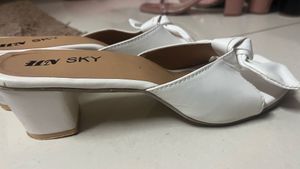 Stylish White Bow Sandals and Kajal combo