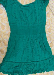 lee cooper Green Dress with Eyelet Detail