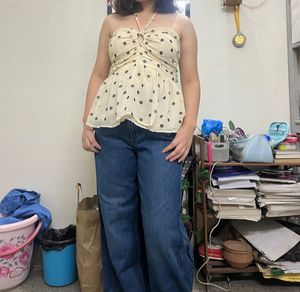 Cute Polka Dot Peplum Top