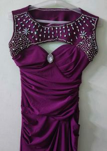 Elegant Embellished Purple Gown