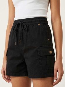 Women's Casual Black Cargo Shorts