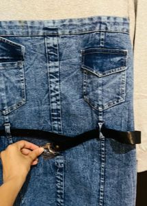 DENIM T-shirt DRESS WITH BELT