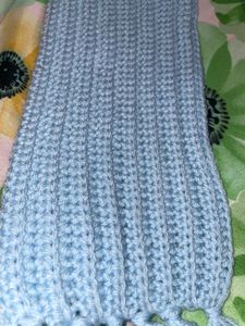 Baby Blue Knit Scarf with Tassels