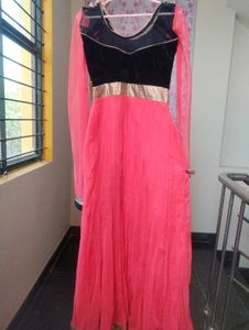 Elegant Pink Anarkali Gown
