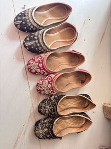 Embellished Juttis - Set of 3 Pairs