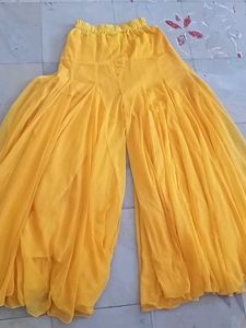 Yellow sarara set with heavy dupatta